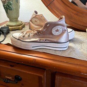 Converse Rose Gold High-Top Sneakers